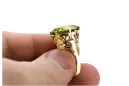 Ring Yellow Peridot 14K Yellow gold Vintage craft vrc130y